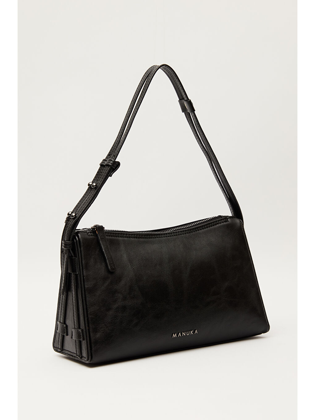 Prizma Form Deri Çanta Siyah-5