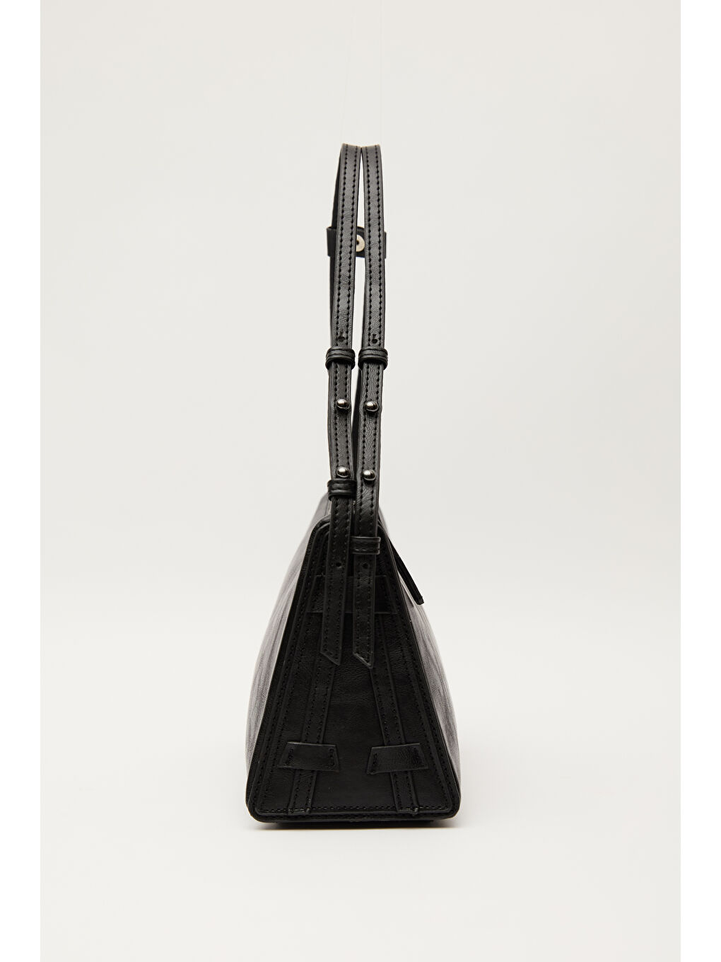 Prizma Form Deri Çanta Siyah-6