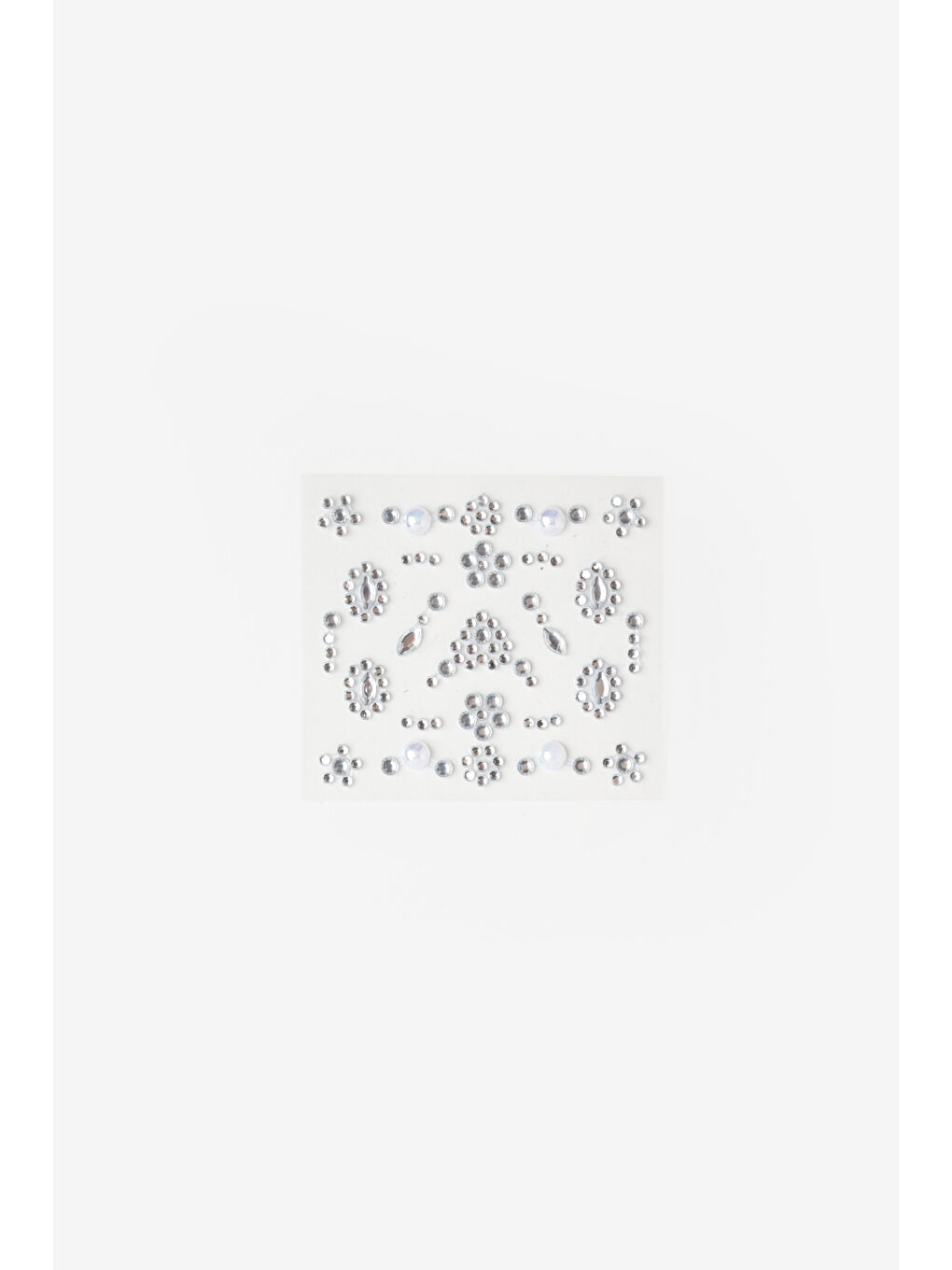 Gümüş Kalp ve Çiçek Temalı Yüz ve Tırnak Sticker-1