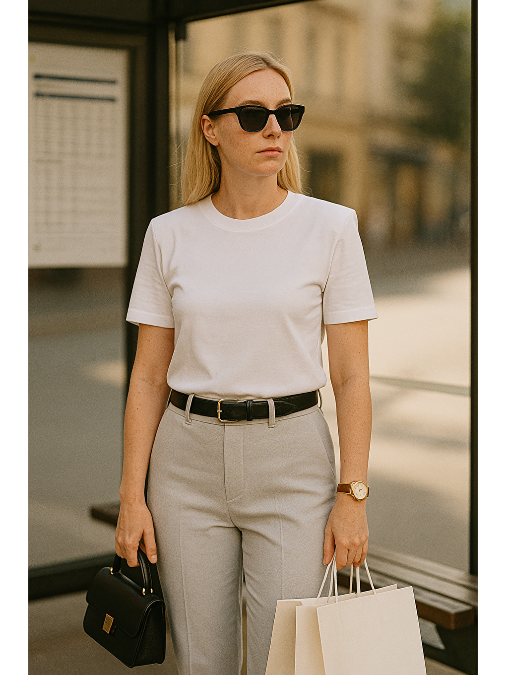 Beyaz %100 Pamuk Vatkalı Oversize Kadın T-shirt Mg2442-8