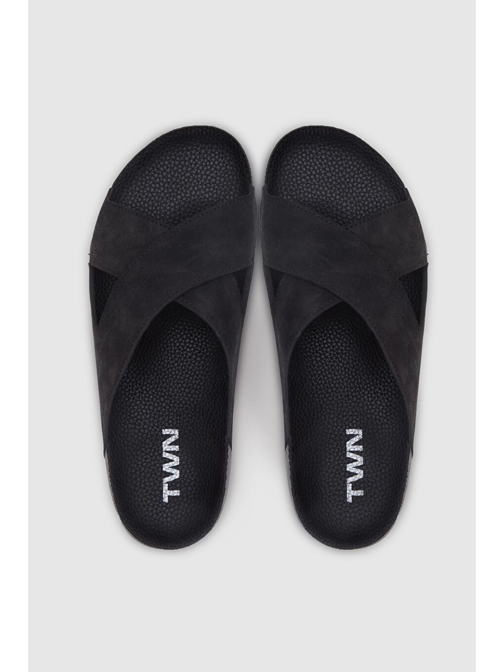 Twn Siyah Çapraz Bant Terlik-2