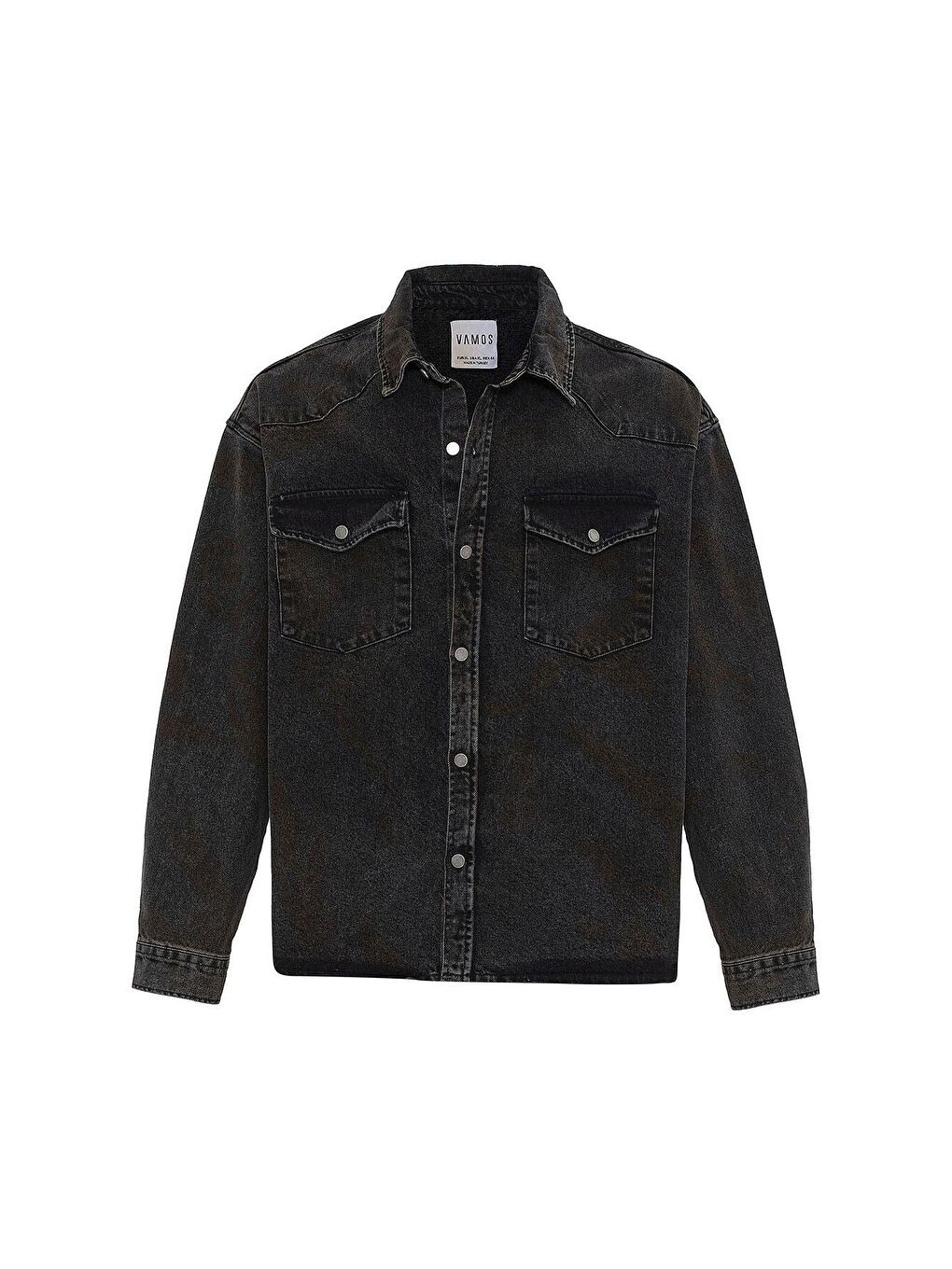 Yıkamalı Oversıze Denım Ceket Siyah-1