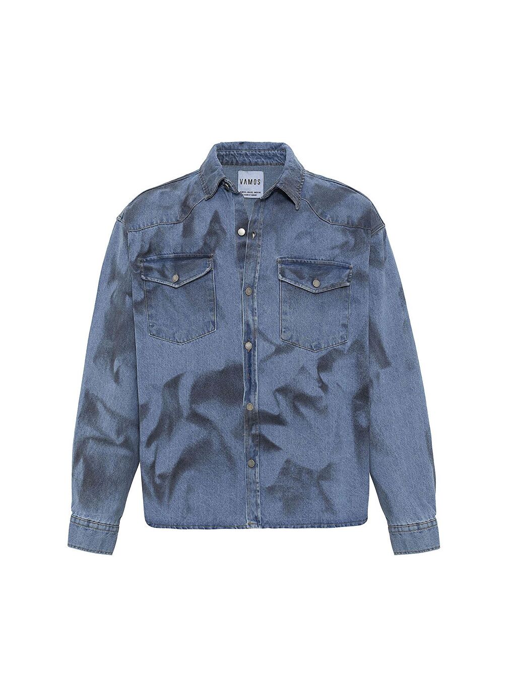 Yıkamalı Oversıze Denım Ceket Açık Mavi-1