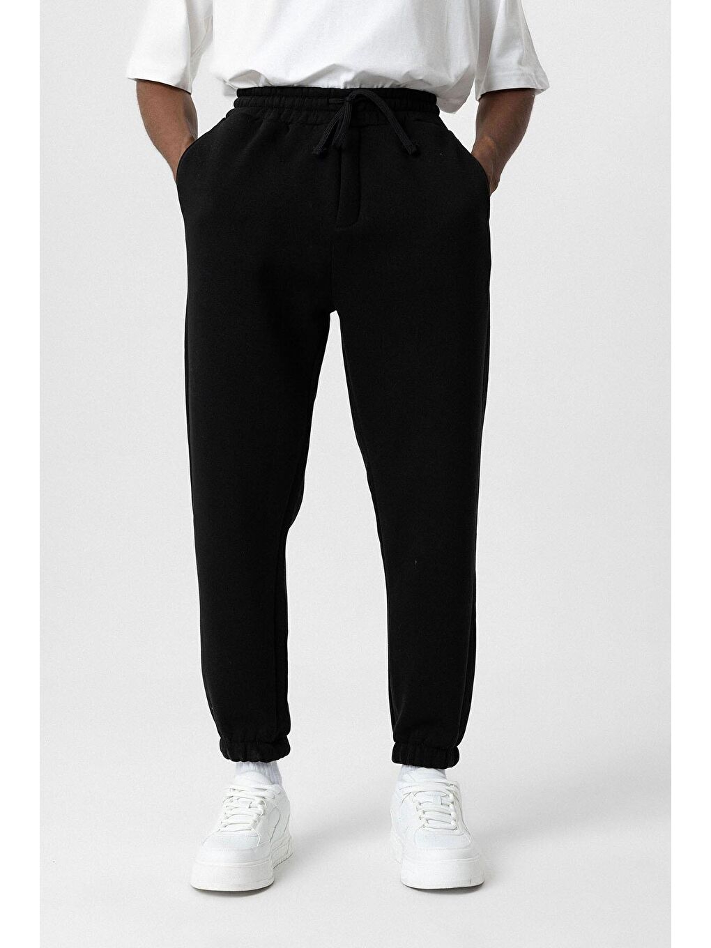 Siyah Basic Oversize Jogger  Erkek Jogger Eşofman Altı-4
