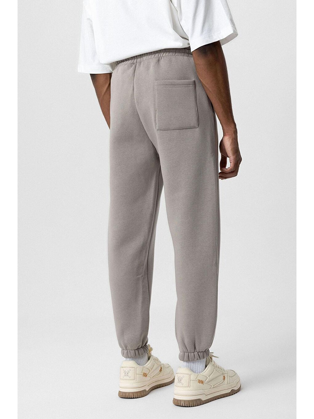 Bej Basic Oversize  Jogger Erkek Jogger Eşofman Altı-3