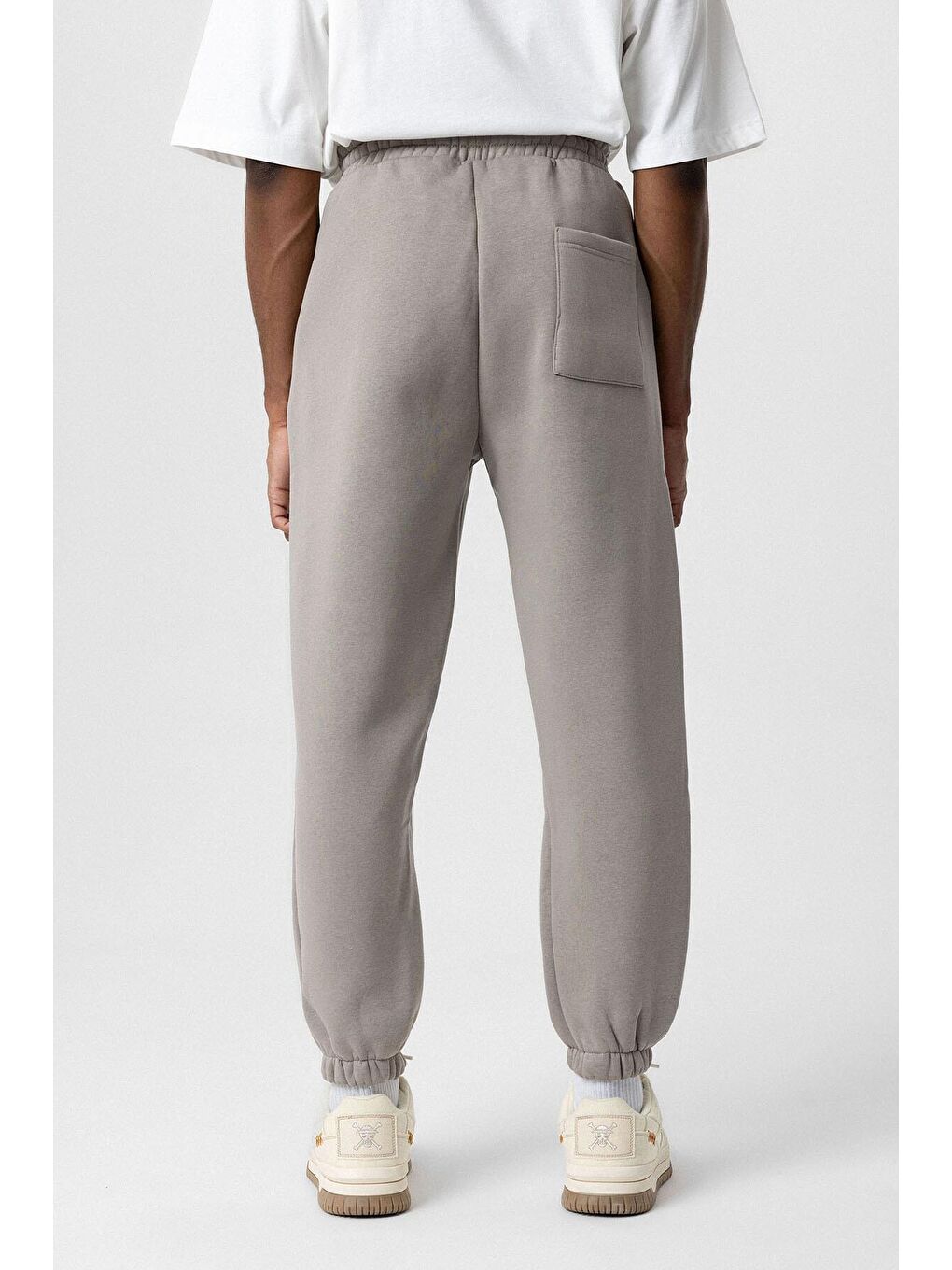 Bej Basic Oversize  Jogger Erkek Jogger Eşofman Altı-4