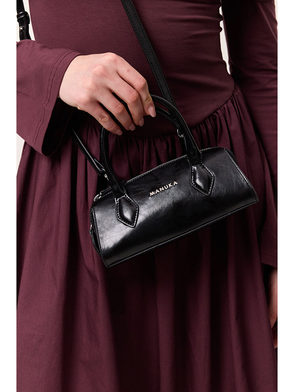 Deri Polo Mini Çanta Siyah-1