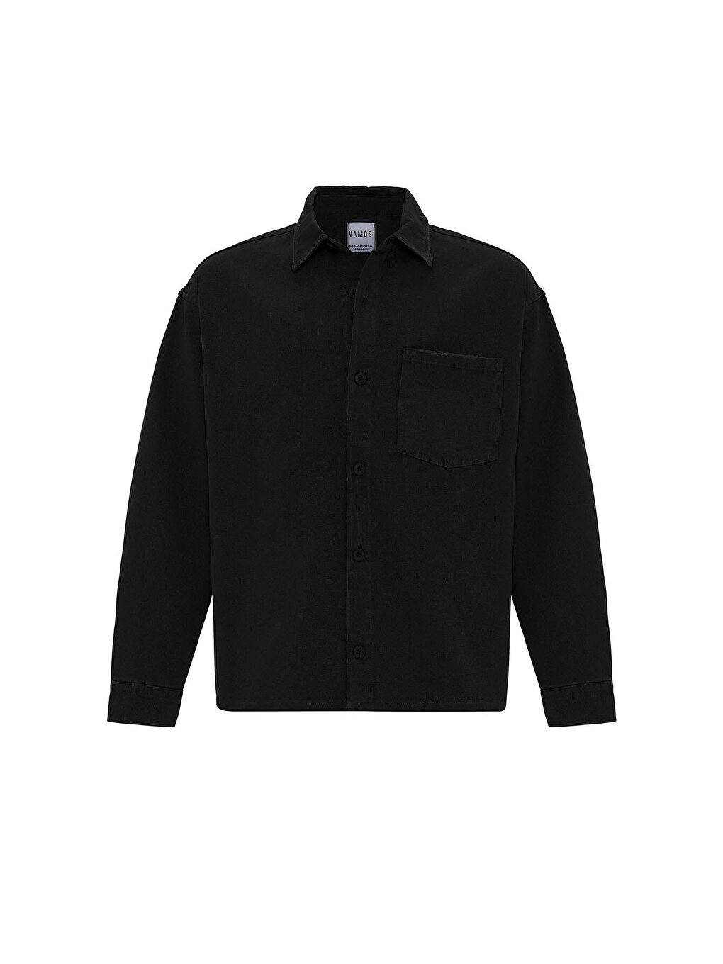 Tek Cepli Etiket Detaylı Oversıze Denım Ceket Siyah-6