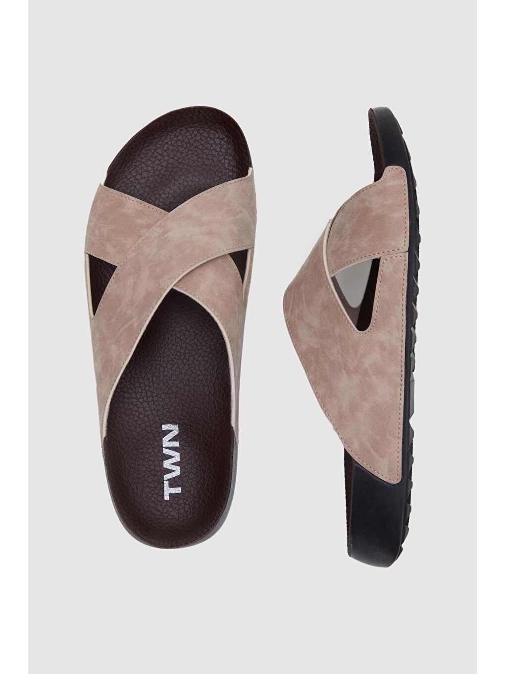 Twn Bej Çapraz Bant Terlik-3