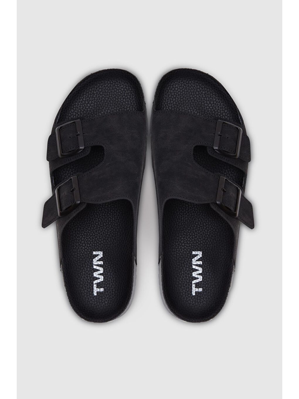 Twn Siyah Çift Tokalı Terlik-2