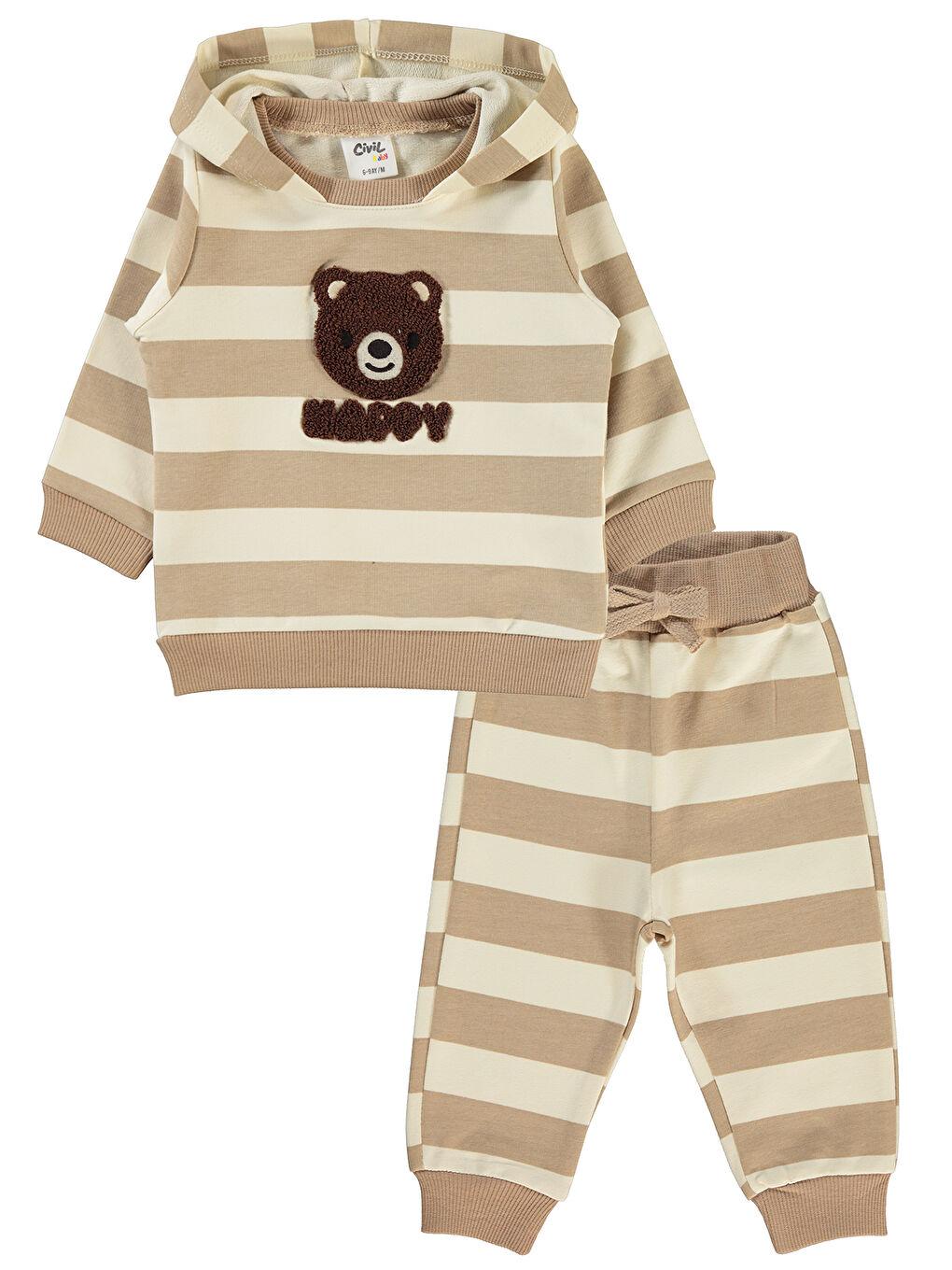 Kahverengi Kız Bebek Takım 6-18 Ay Sütlü Kahve