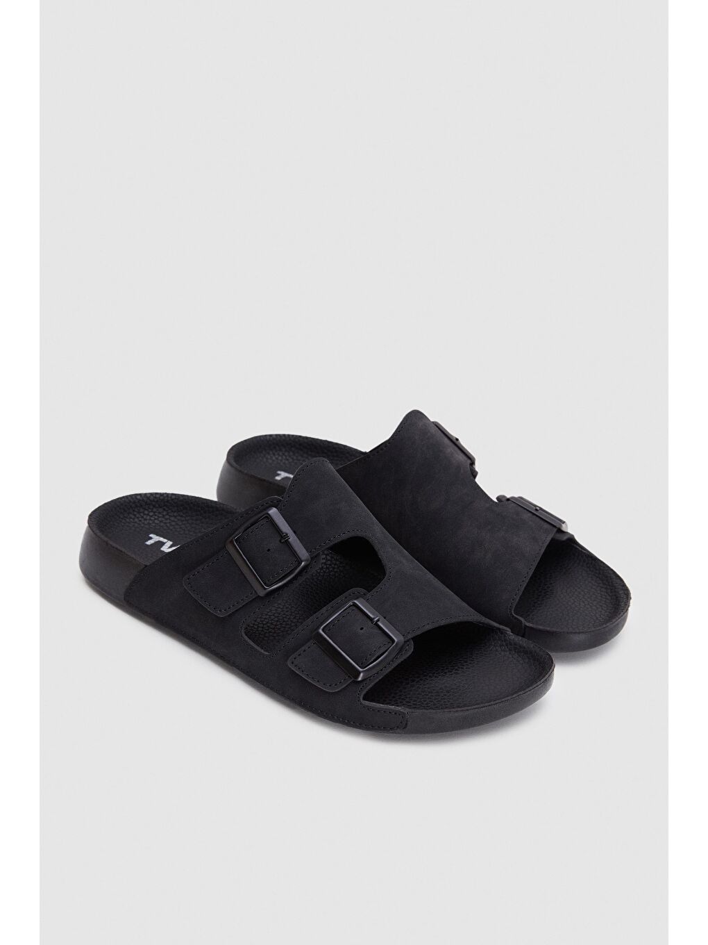 Twn Siyah Çift Tokalı Terlik-4