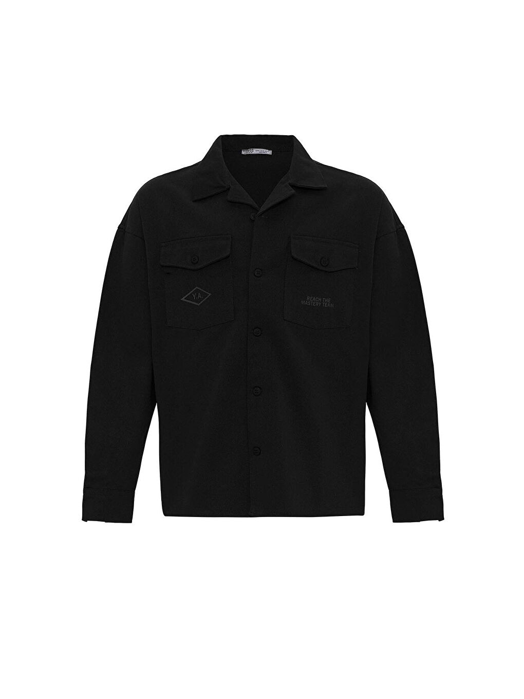 Siyah Arka Baskılı Oversize Denim Erkek Ceket-6