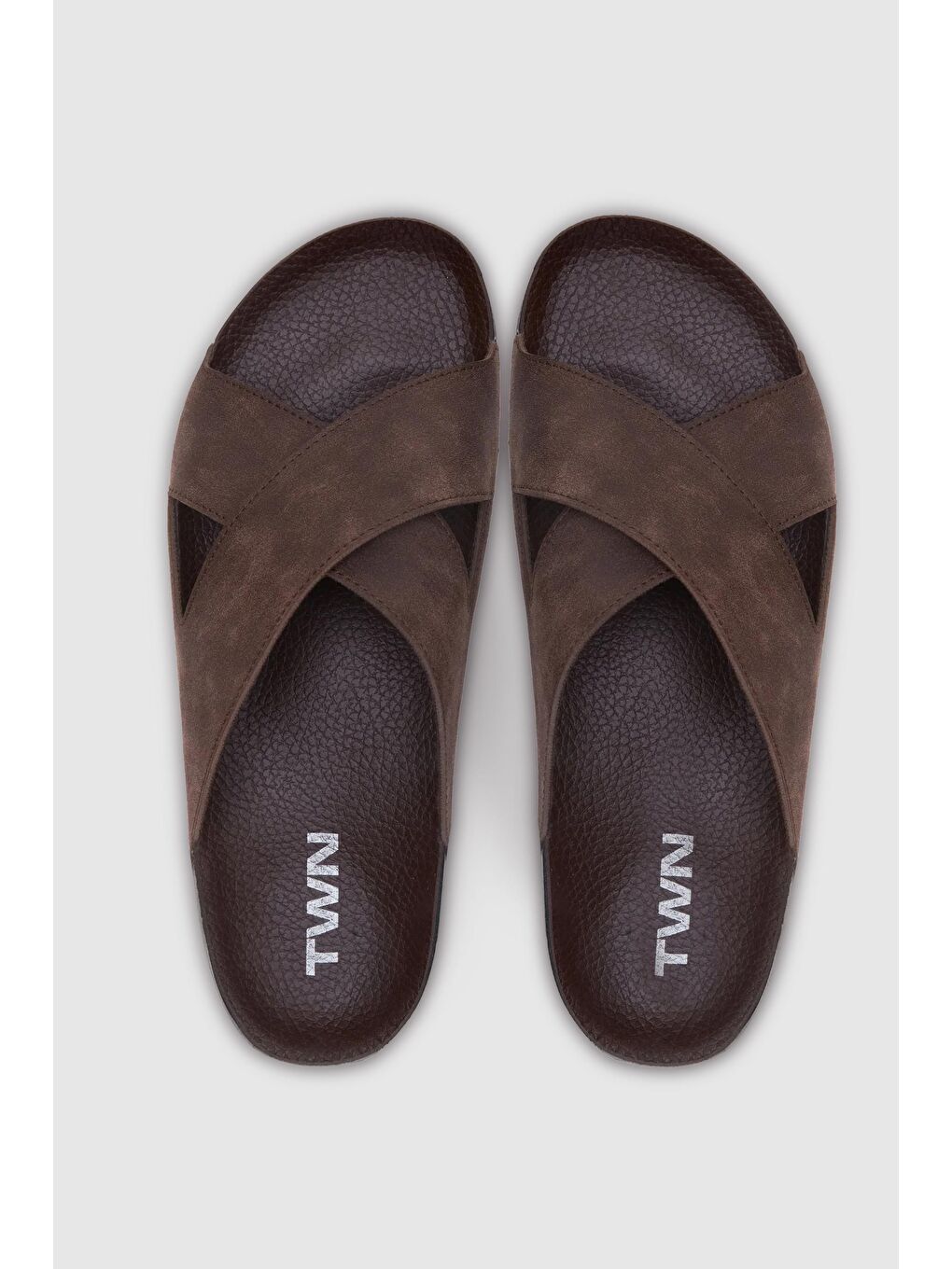 Twn Kahverengi Çapraz Bant Terlik-2