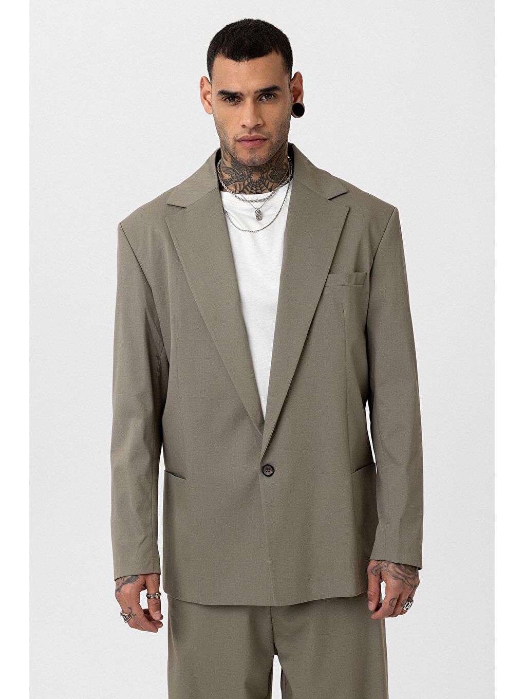 Haki Oversize Blazer Ceket