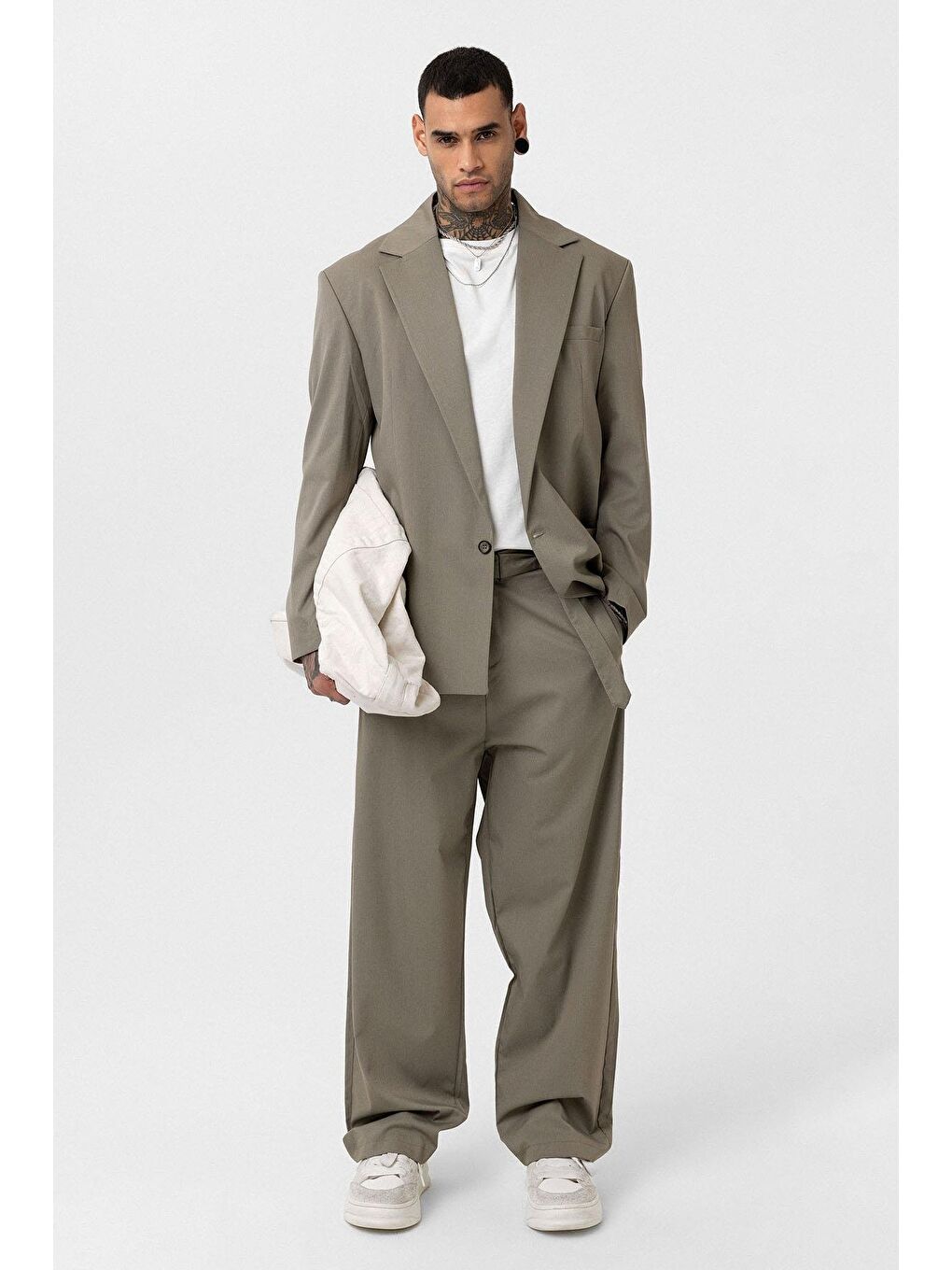 Haki Oversize Blazer Ceket-2