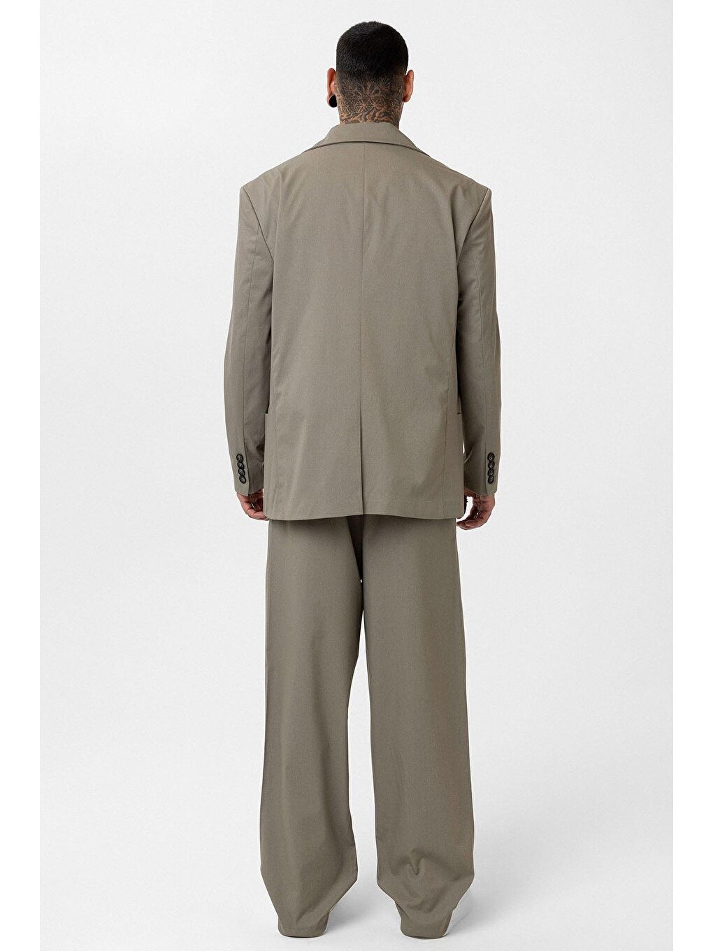 Haki Oversize Blazer Ceket-5