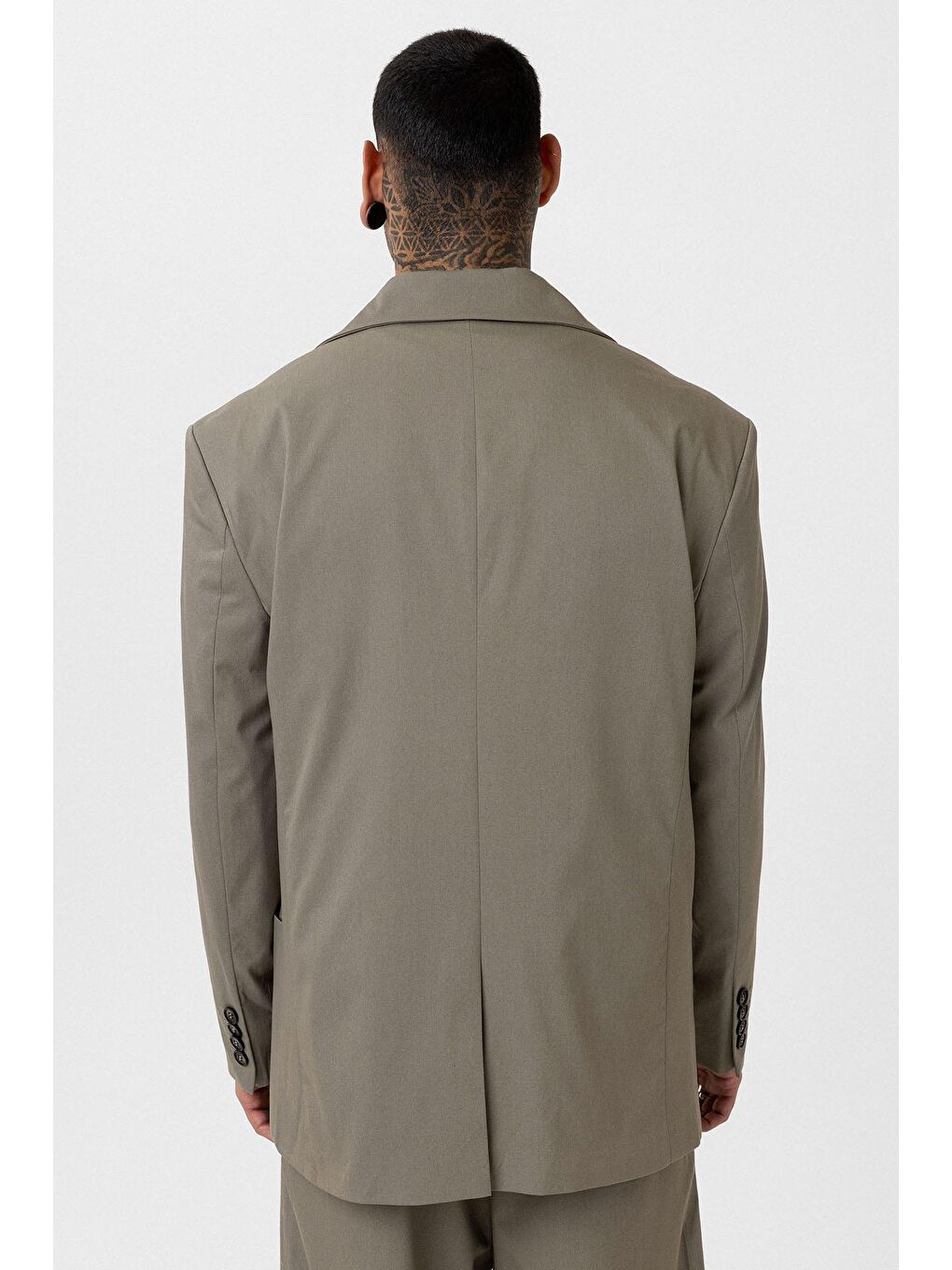 Haki Oversize Blazer Ceket-9