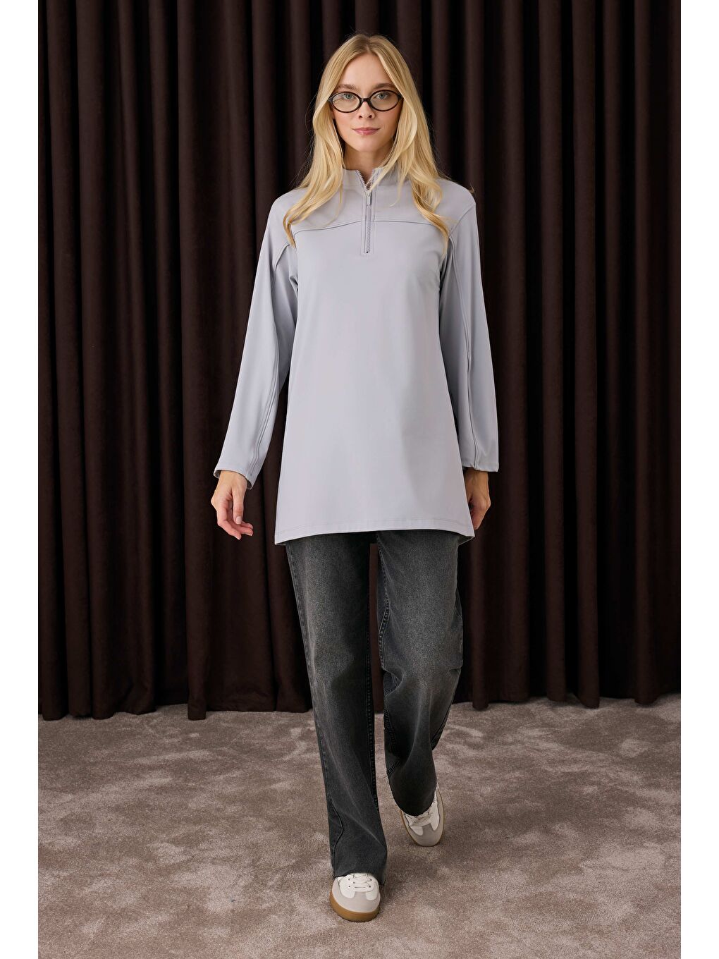 Roba Detaylı Sweat Açık Gri-1