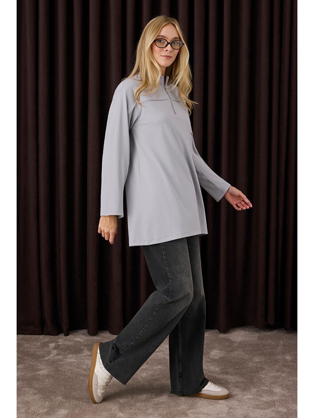 Roba Detaylı Sweat Açık Gri-2