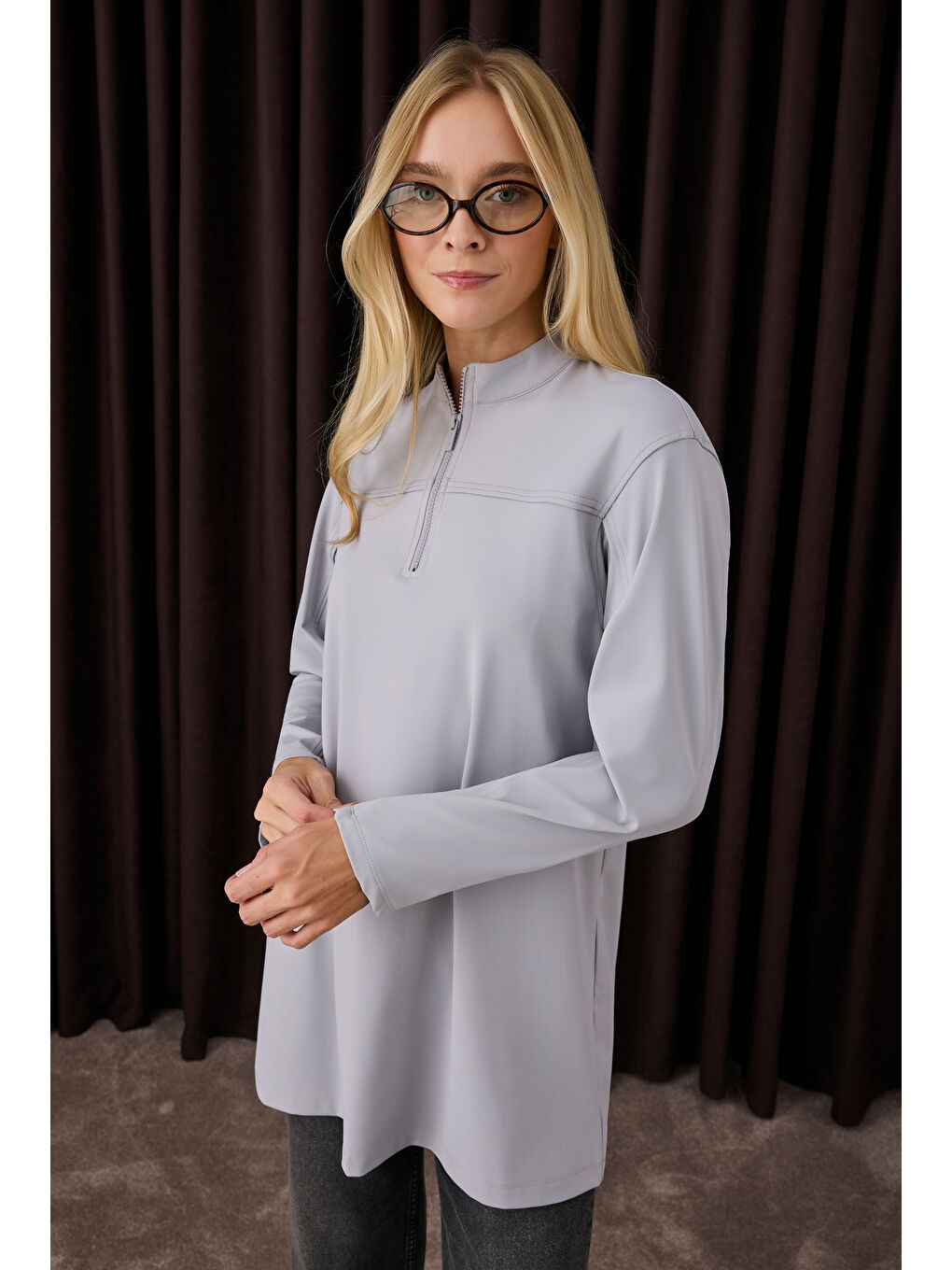 Roba Detaylı Sweat Açık Gri-3