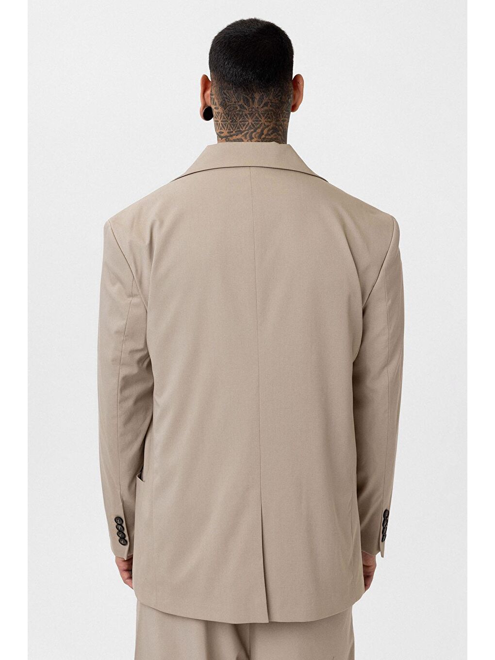 Bej Oversize Blazer Ceket-9