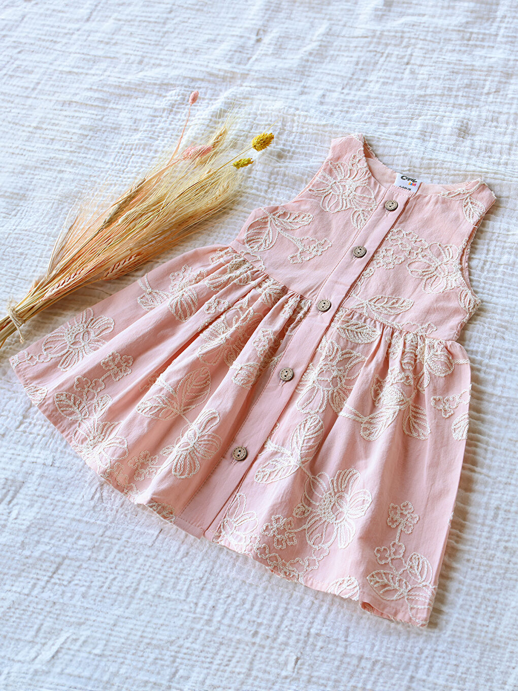 Pembe Baby Kız Bebek Elbise 6-18 Ay Pudra