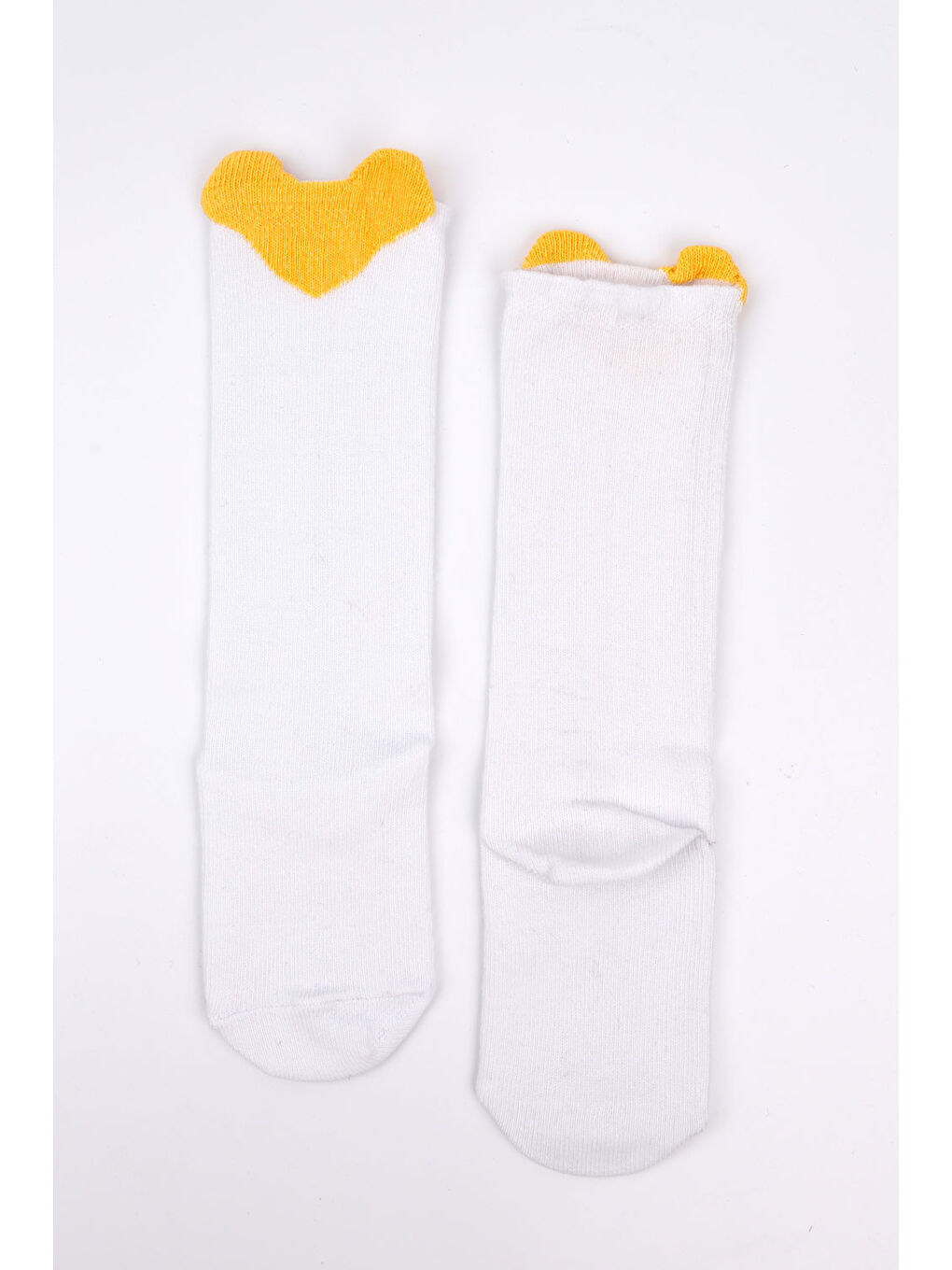 Sarı Kalpli Kız Çocuk Çorap-1