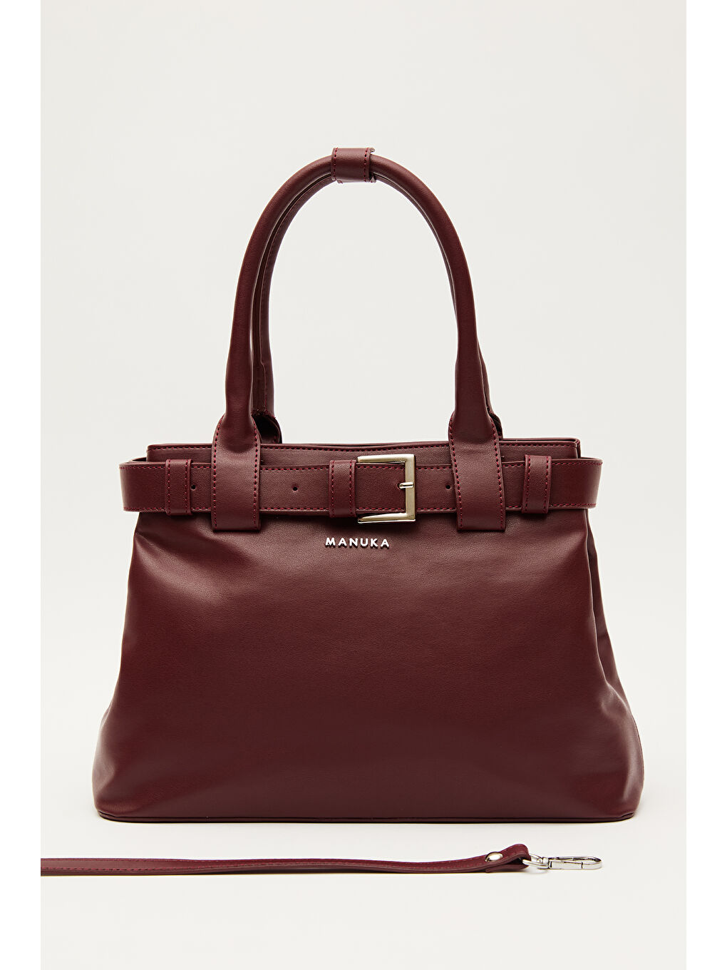 Bella Metal Tokalı Çanta Bordo-5