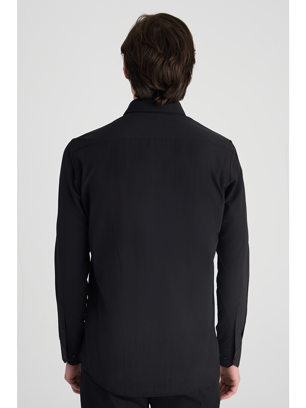 Slim Fit Siyah Nano Care Gömlek-2