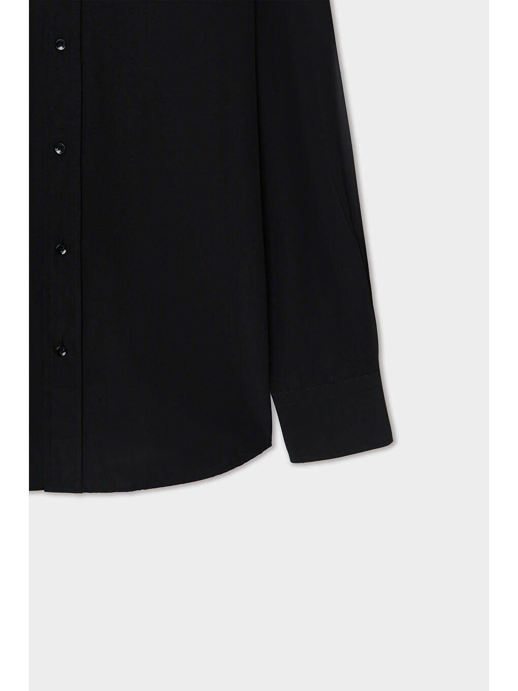 Slim Fit Siyah Nano Care Gömlek-5