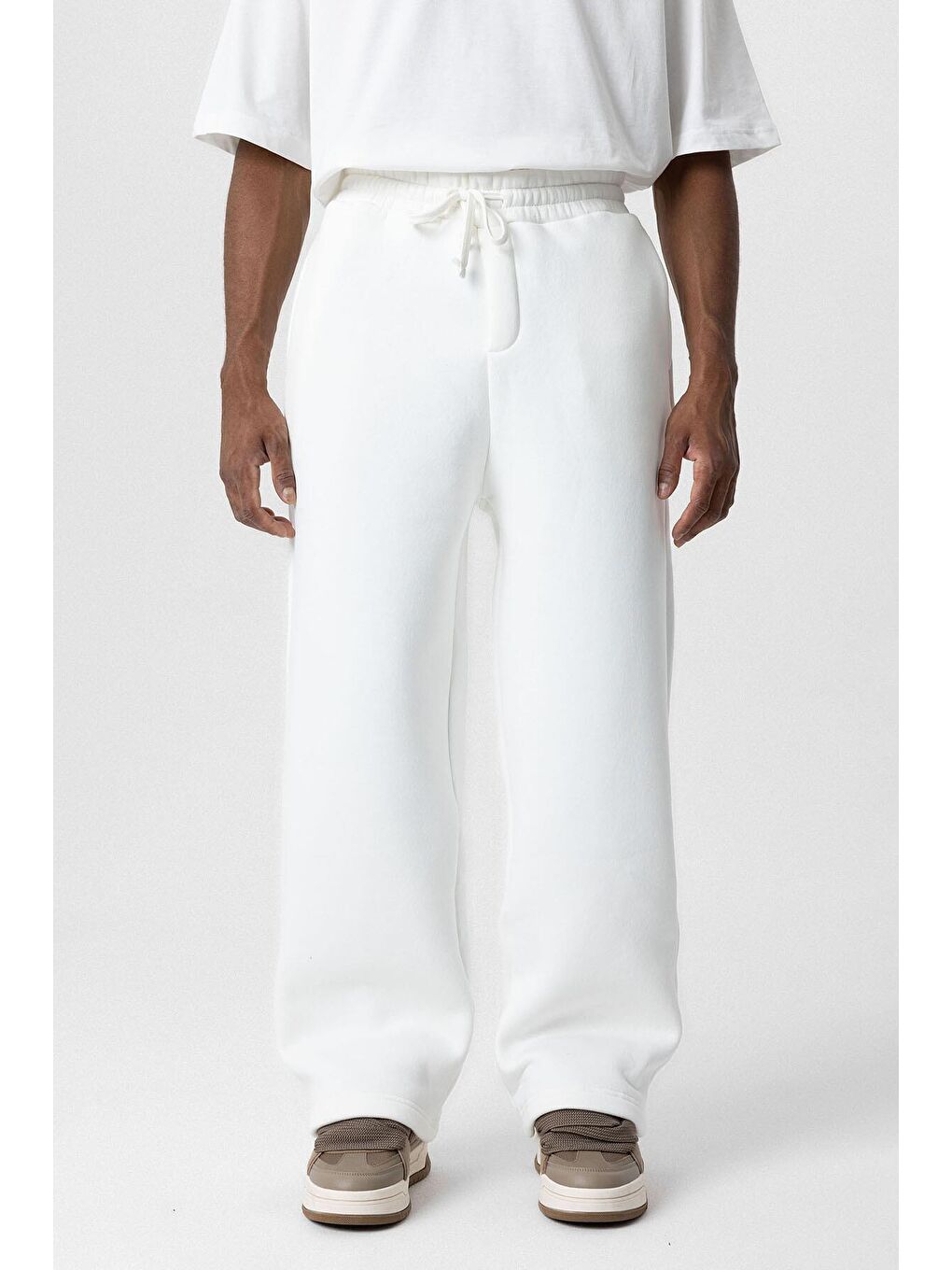 Ekru Basic Baggy Erkek Eşofman Altı-5