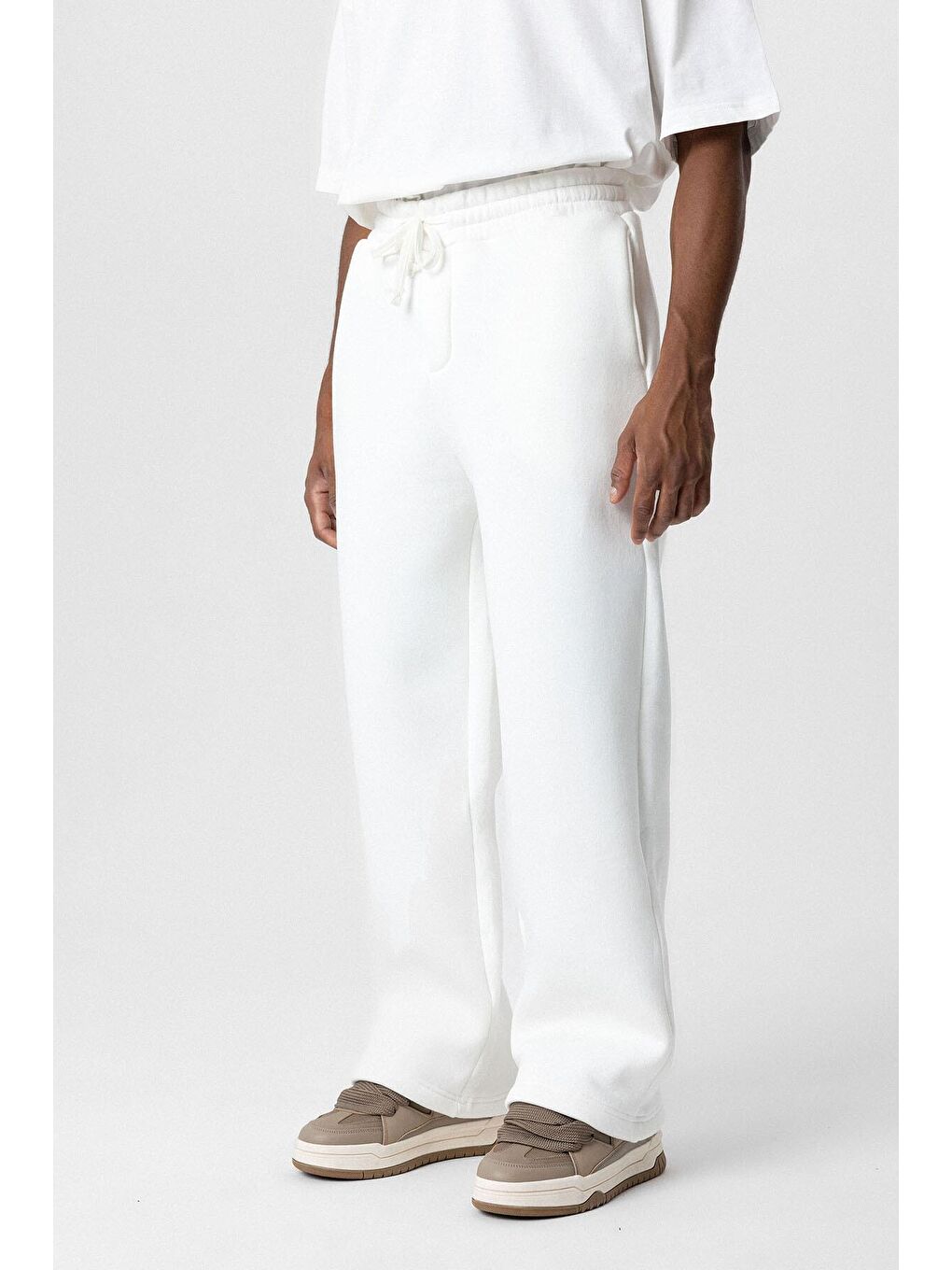 Ekru Basic Baggy Erkek Eşofman Altı-7