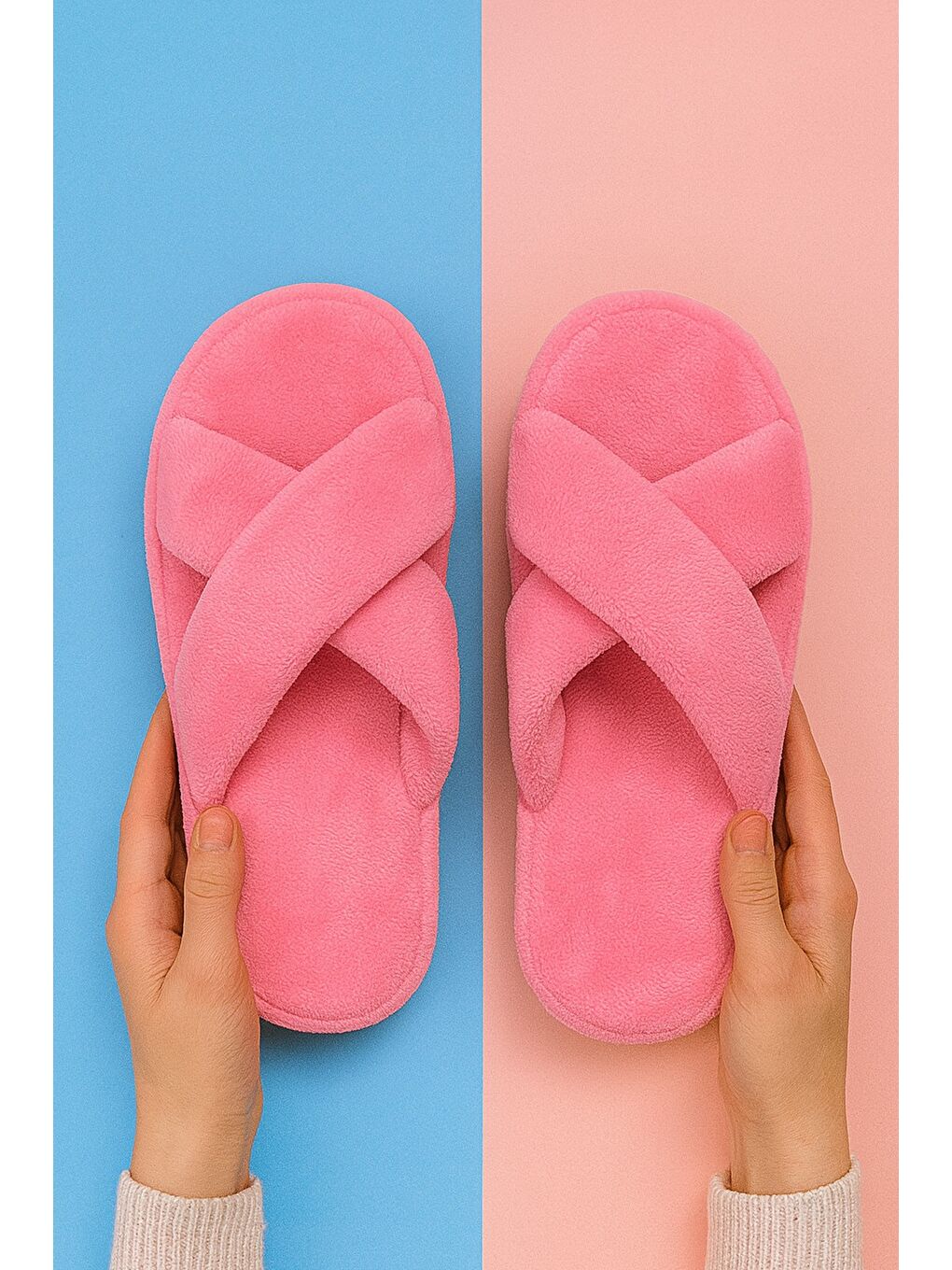 Karışık 3'lü Paket Çapraz Kadın Terlik Ev Terliği-1