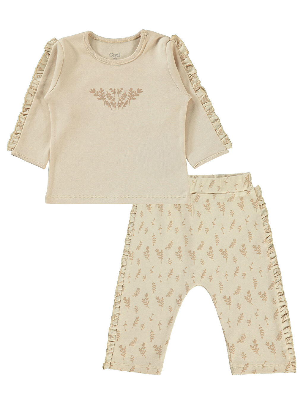 Bej Baby Kız Bebek Takım 6-18 Ay Fil Dişi