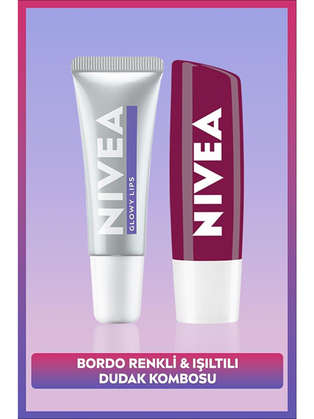 Böğürtlen Renkli Dudak Bakım Kremi 4,8gr Ve Glowy Lips Nemlendirici Dudak Parlatıcısı 10ml
