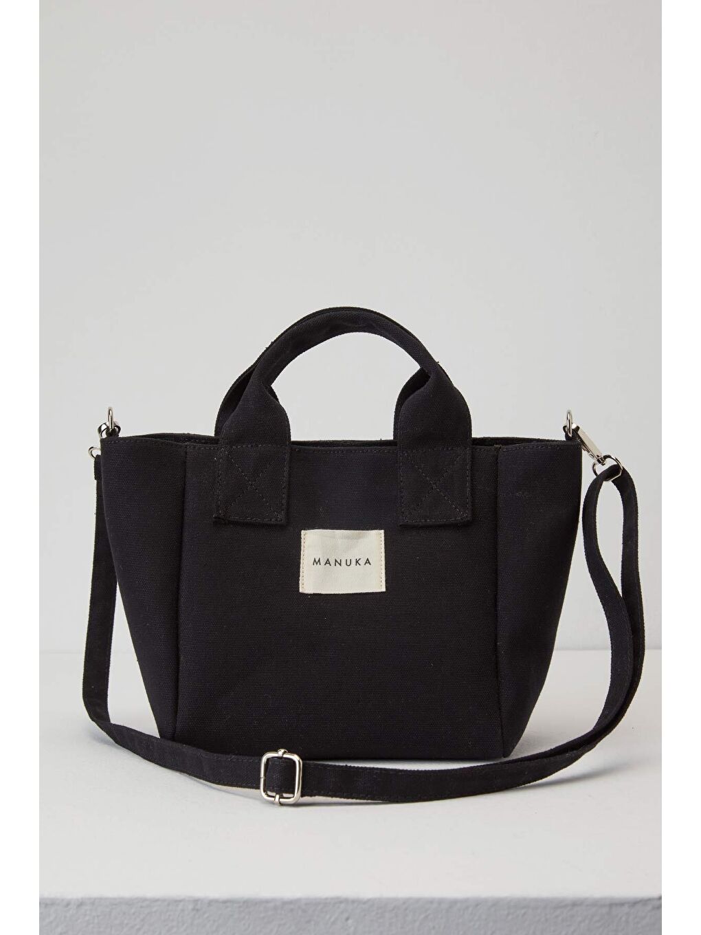 Mini Kanvas Çanta Siyah-5