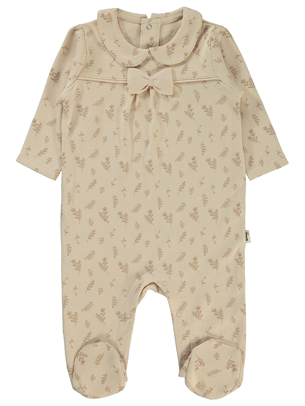 Bej Baby Kız Bebek Patikli Tulum 1-6 Ay FilDişi