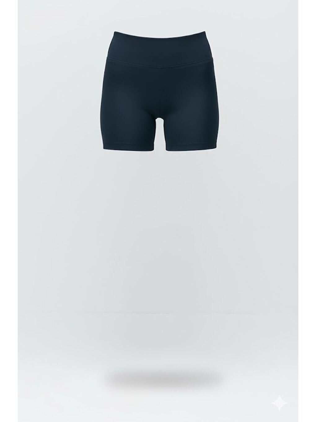 Yüksek Lastik Bel Spor Şort Tayt 9408 Lacivert