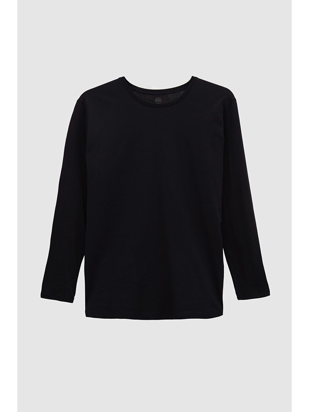 Slim Fit Siyah Bisiklet Yaka %100 Pamuk Nefes Alabilen Uzun Kollu Body Tişört-4