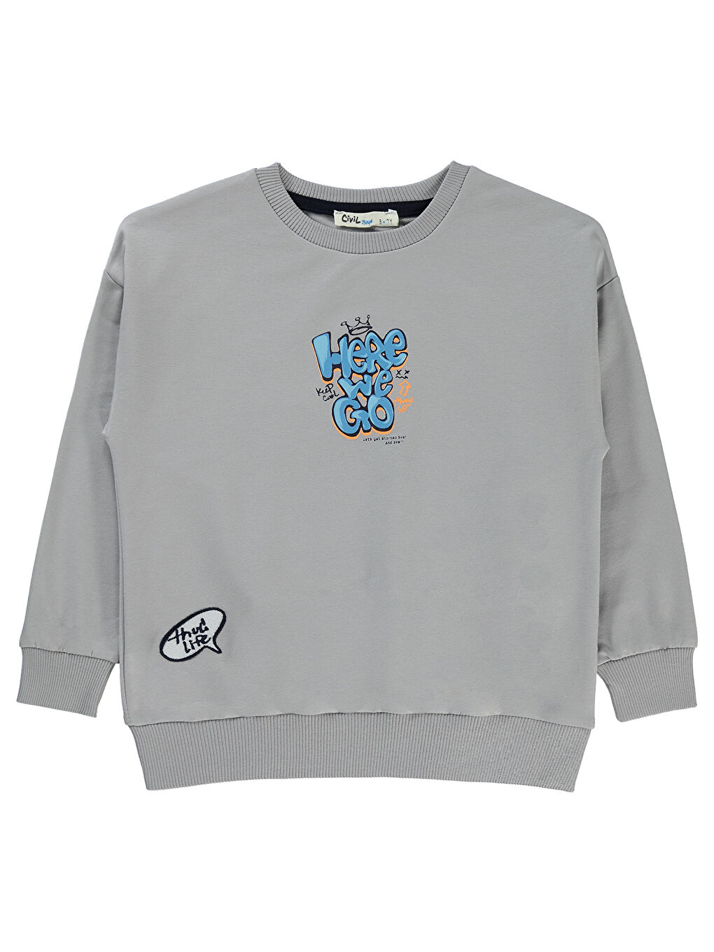 Boys Erkek Çocuk Sweatshirt 10-13 Yaş Gri