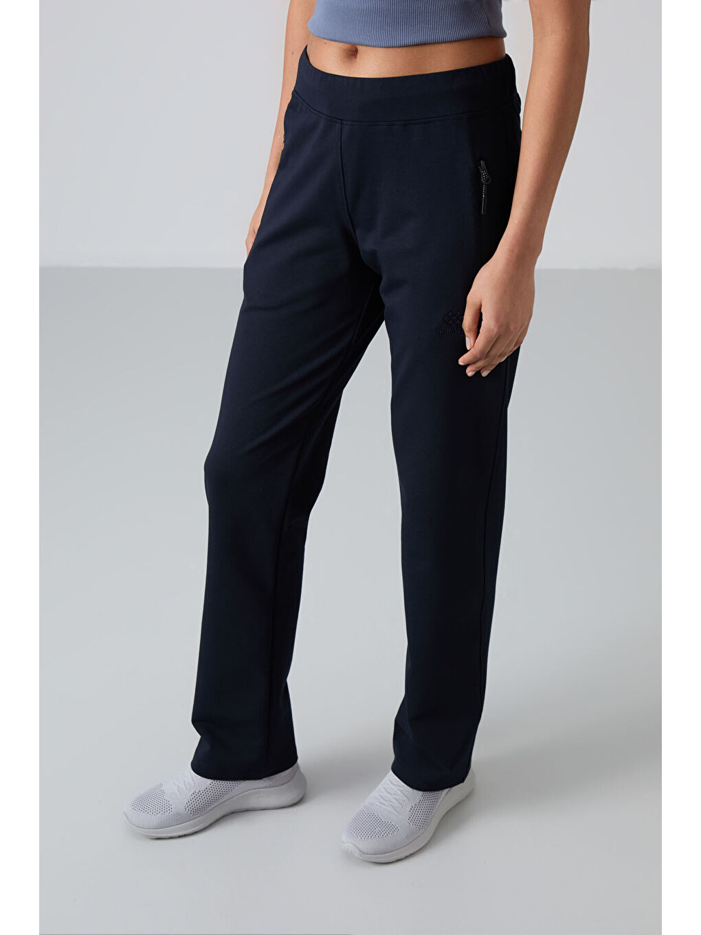 Lacivert Fermuar Cepli Rahat Form Klasik Paça Kadın Eşofman Alt - 94195-3