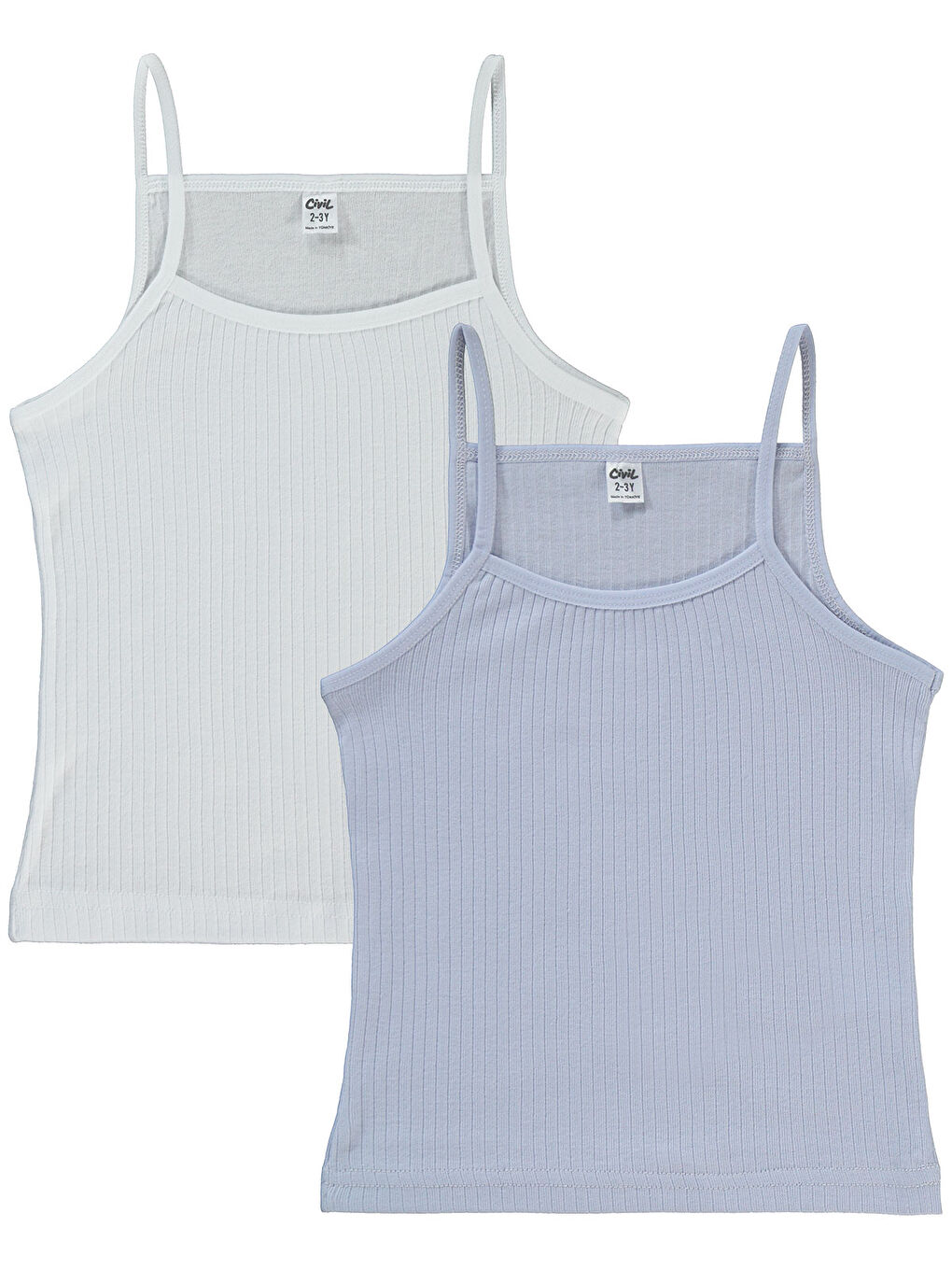 Girls Kız Çocuk 2'li Atlet Set 2-10 Yaş Beyaz-Lila