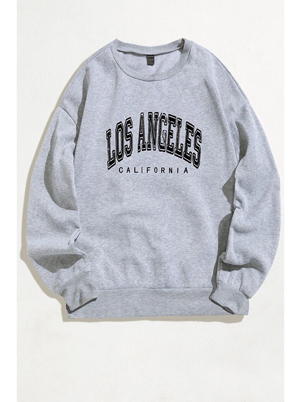 Trendseninle Siyah Kadın Gri Los Angeles Sweatshirt