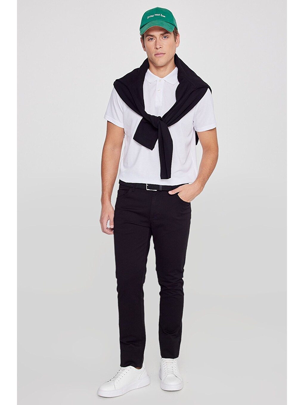 Erkek Siyah Slim Fit Dar Kesim 5 Cep Pamuklu Esnek  Chino Pantolon-6