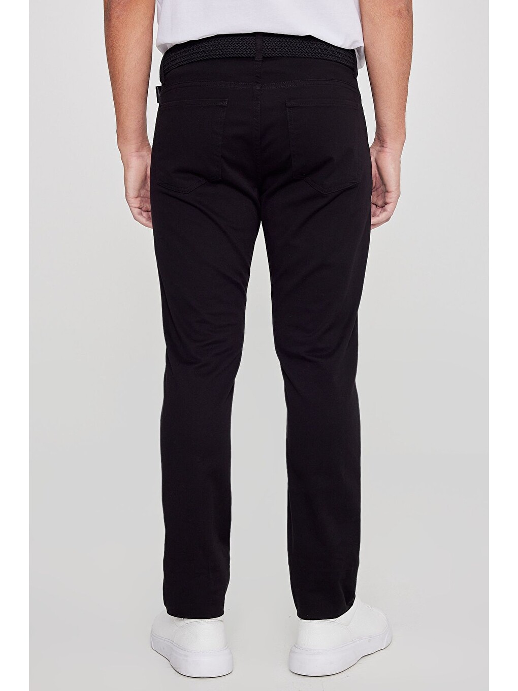 Erkek Siyah Slim Fit Dar Kesim 5 Cep Pamuklu Esnek  Chino Pantolon-8