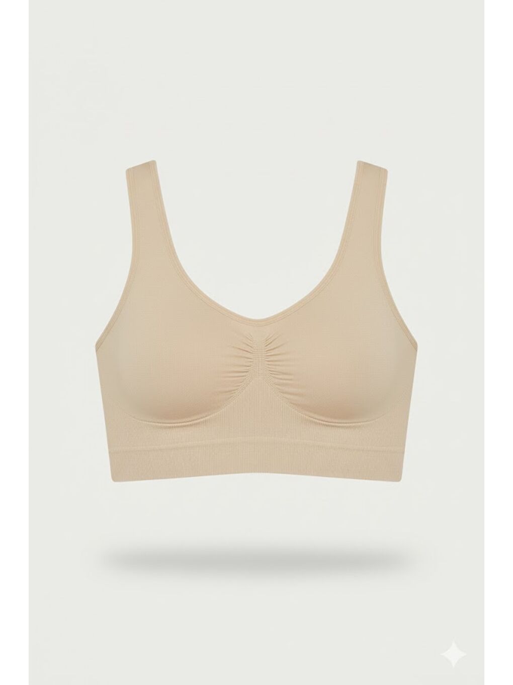 Bej C14001 Dikişsiz Sporcu Büstiyer  Ten