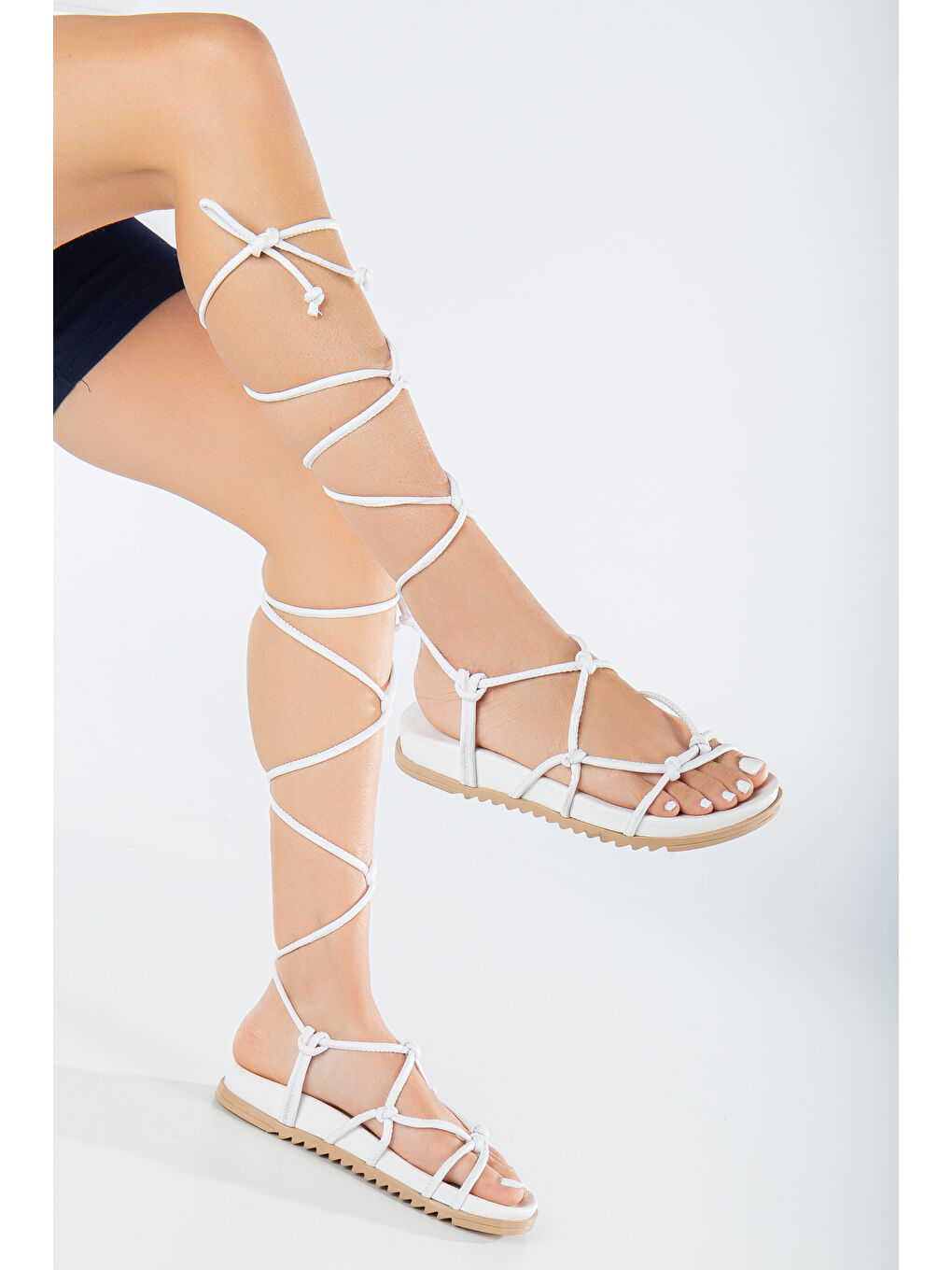 Beyaz D1001 Günlük Ortopedik Kadın Sandalet-3