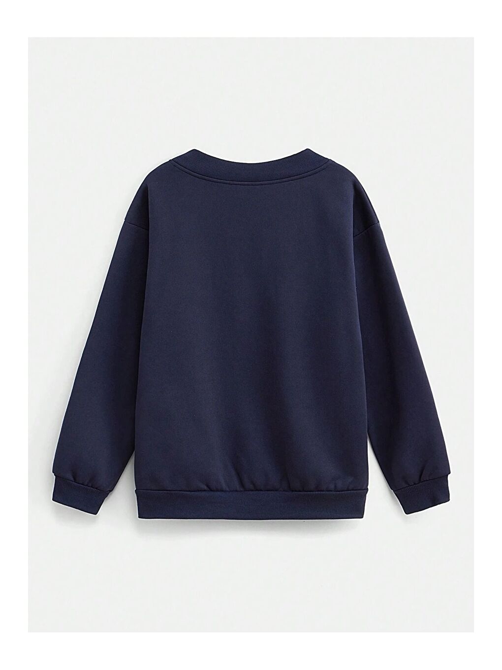 Kadın 3 Iplik Lacivert California 98 Baskılı V Yaka Oversize Sweatshirt-1