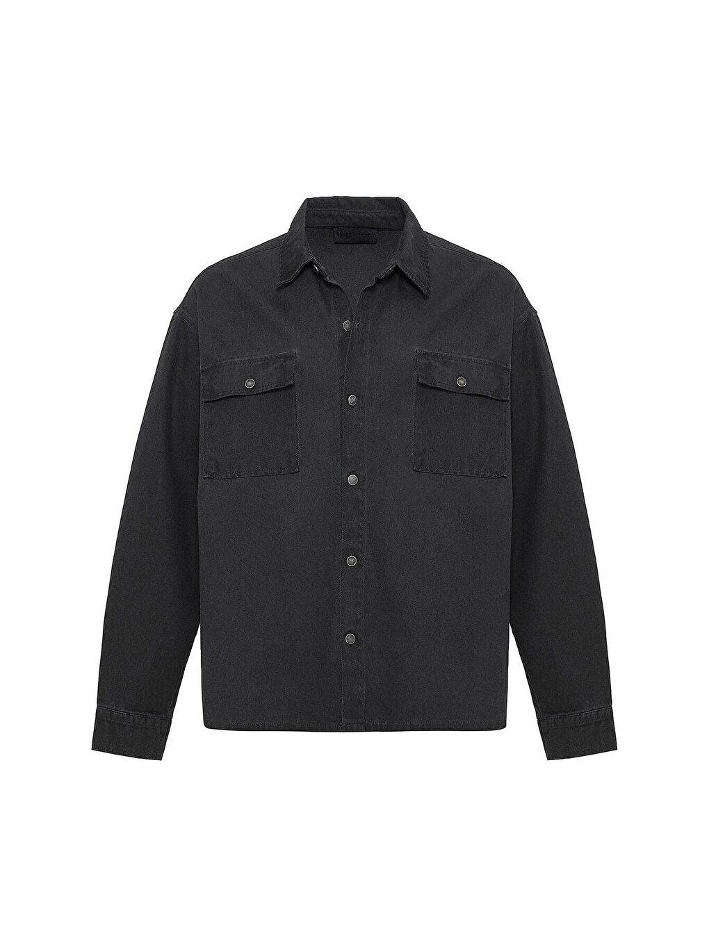 Cep Detaylı Oversıze Denım Ceket Siyah-1